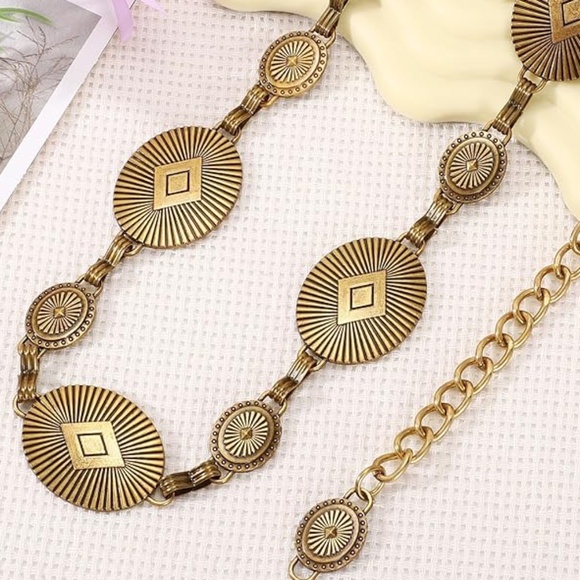 Tassel Chain Coin Belts Metal Waist Chains Belt Women Casual Fashion Accessories - Picture 2 of 3